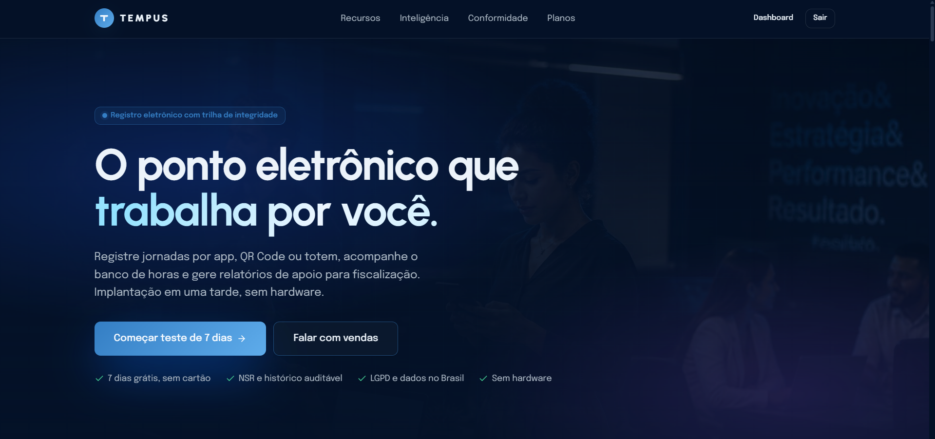 Tela do sistema Tempus